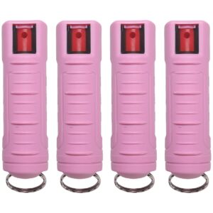 vexor pepper spray, maximum police strength oc spray, attachable keychain, 6 pack pink by zarc international