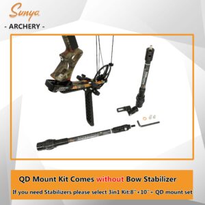 SUNYA Archery Compound Bow Stabilizer Quick Disconnect Mounting Adapter V-Bar Connect Kit for Front and Rear Bow Stabilizer Rod