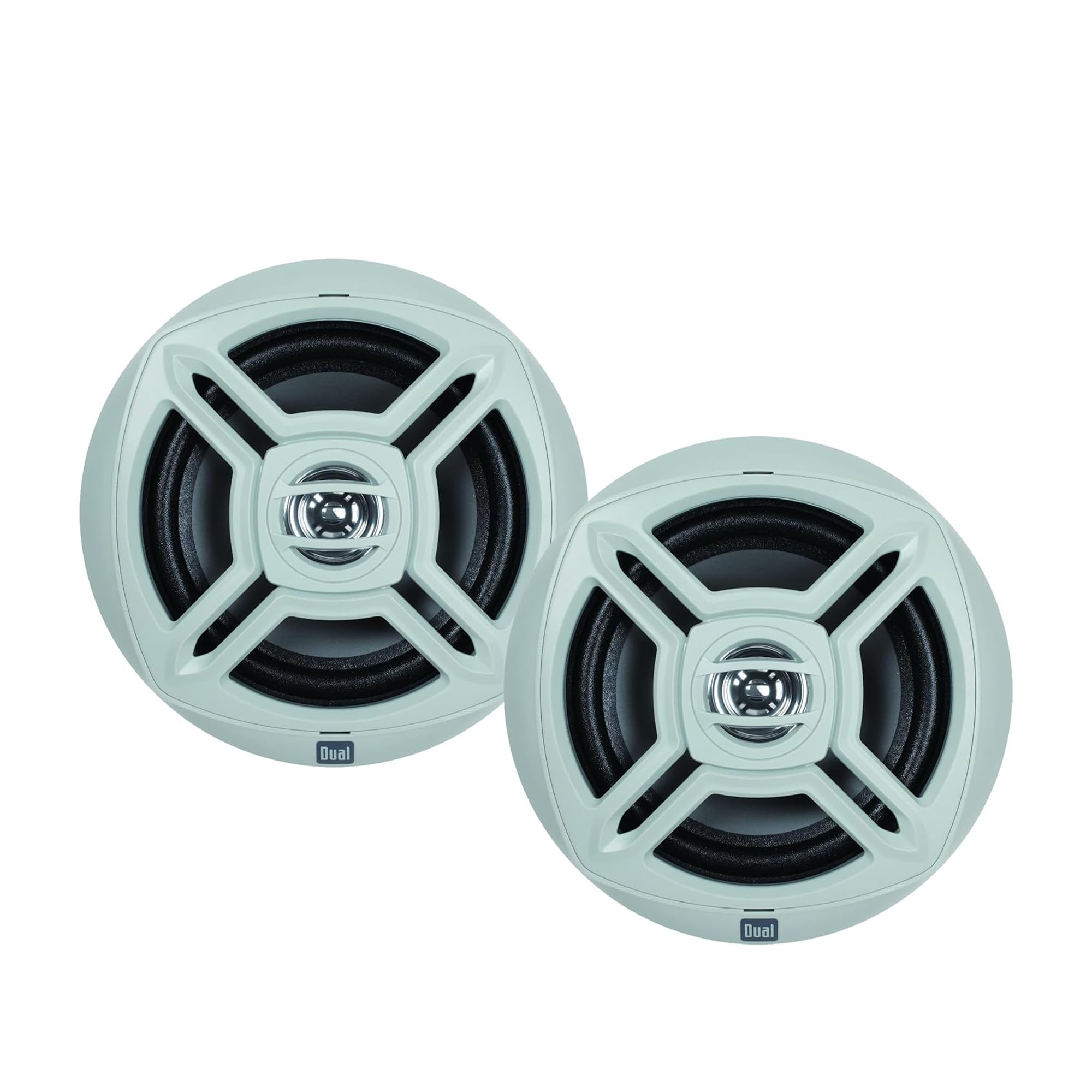 Dual Electronics WSM651 Two 6.5 inch Water Resistant Dual Cone High Performance Marine Speakers with 100 Watts of Peak Power | Gray