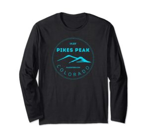 pikes peak colorado - bluebird day mountain adventure long sleeve t-shirt