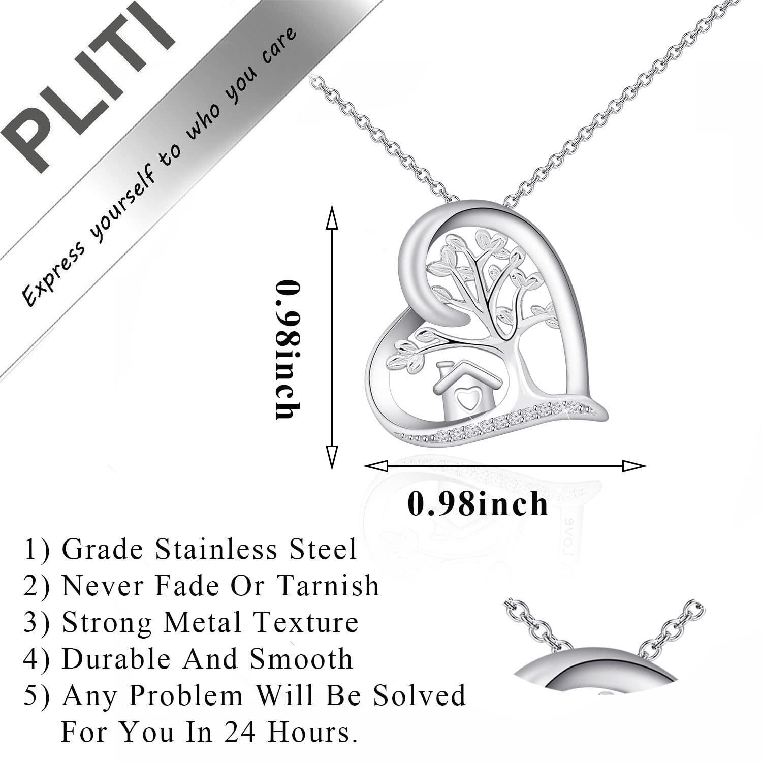 PLITI Bonus Daughter Necklace Stepdaughter Gift To My Bonus Daughter Jewelry Family Strength Jewelry For Daughter Unbiological Daughter Gift (bonus daughter necS)