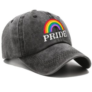 lgbt embroidered baseball hat pride rainbow denim hats pride baseball hats lgbt embroidery hat for men women black