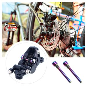 SING F LTD 2PCS M4 Titanium Bolts for Bicycle Disc Brake Pad Threaded Pin Inserts Screw Disc Brake Pad Pin Axle for Threaded Hydraulic Disk Caliper Dazzle Color