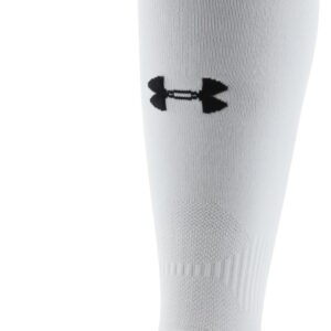 Under Armour Adult Soccer Over-The-Calf Socks, 1-Pair, White/Black/Black, Large