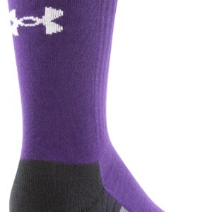 Under Armour Adult Team Crew Socks, 1-Pair, Purple/Black/White, Large