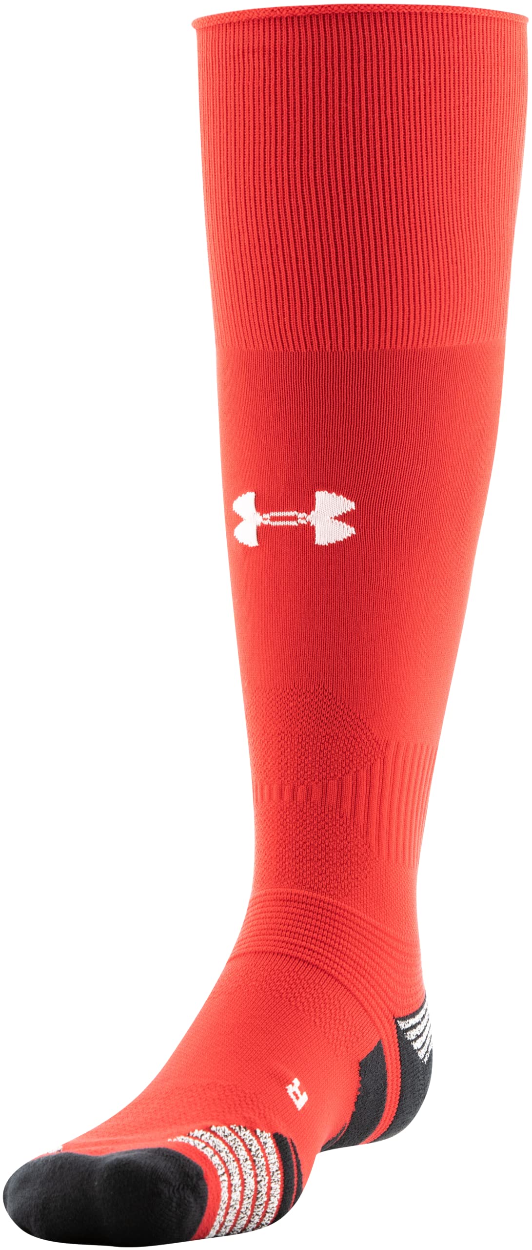 Under Armour Adult Soccer Performance Over-The-Calf Socks, 1-Pair, Red/Black/White, Medium