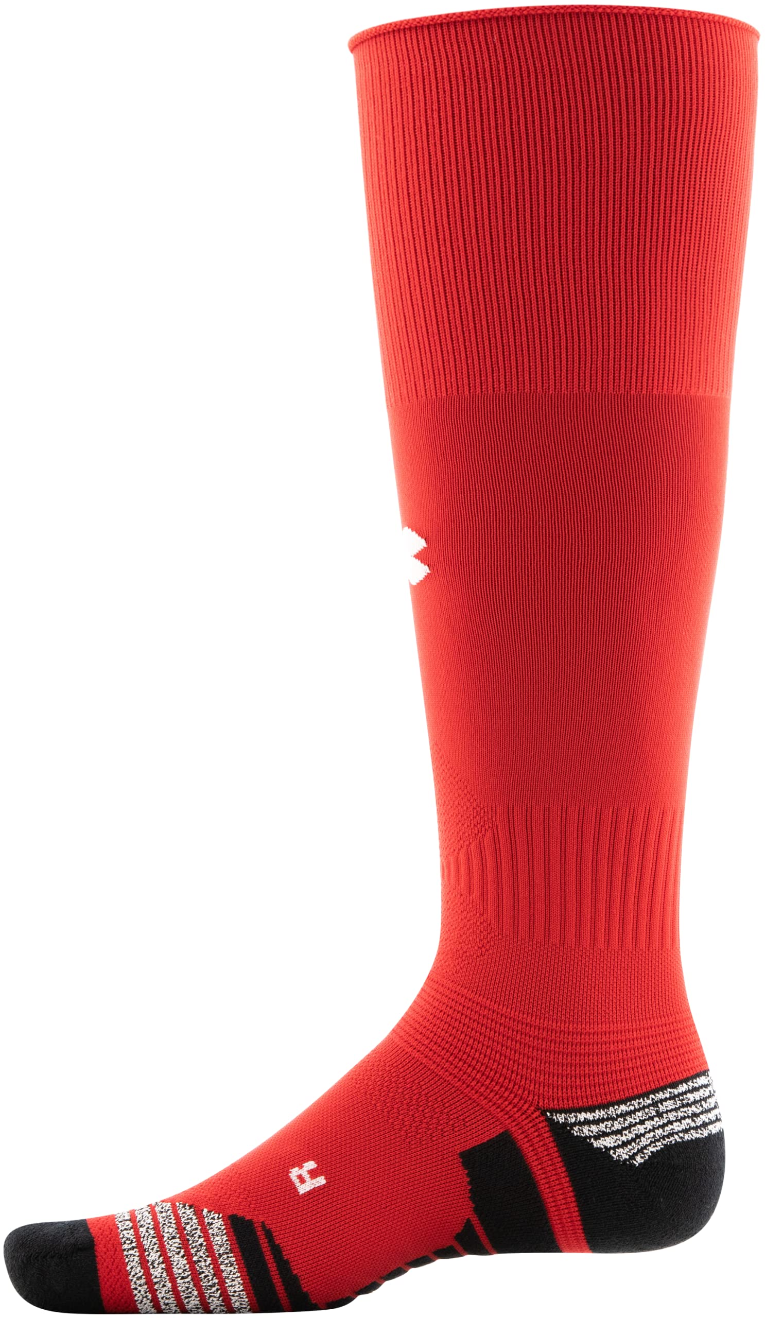 Under Armour Adult Soccer Performance Over-The-Calf Socks, 1-Pair, Red/Black/White, Medium