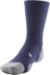 under armour youth team crew socks, 1-pair, midnight navy/graphite/white, small