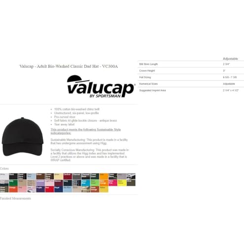 Classic Dad Cap VC300A / Custom Hats/Embroidery Hats/Monogram Hats (Black)