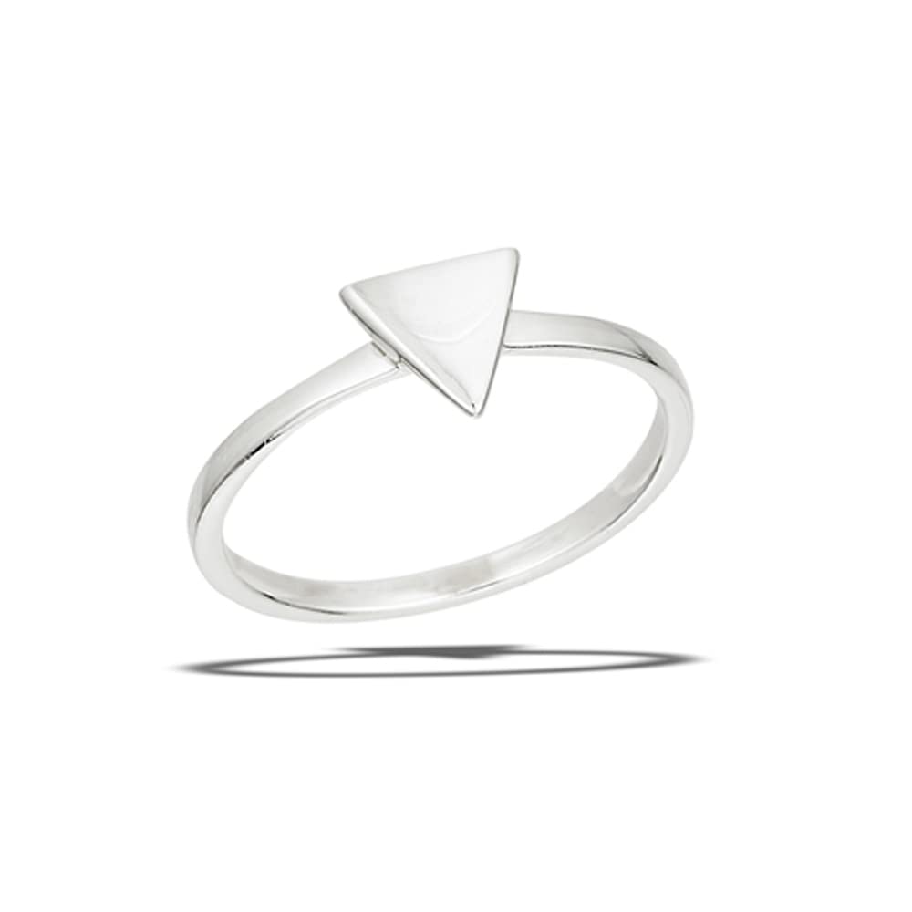 Geometric Modern Triangle Stacking Ring New .925 Sterling Silver Band Size 8