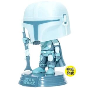 POP Star Wars: The Mandalorian - Mandalorian (Din Djarrin) Hologram Glow-in-The-Dark Exclusive Funko Vinyl Figure (Bundled with Compatible Box Protector Case)