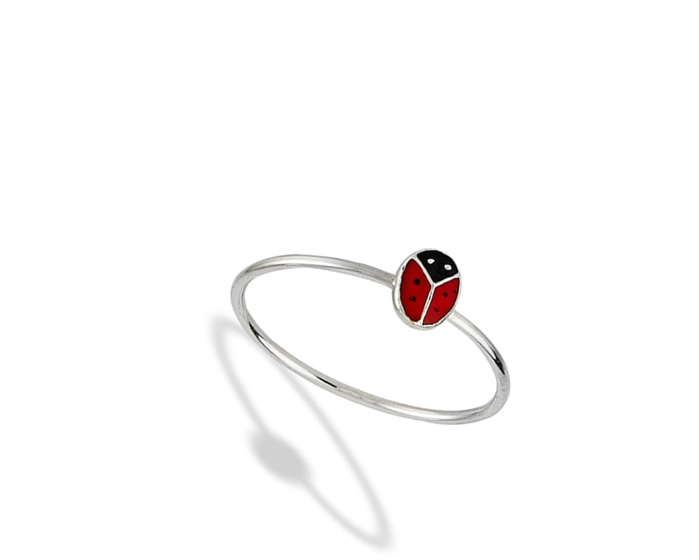 Cute Ladybug Tiny Animal Ring New .925 Sterling Silver Band Size 3