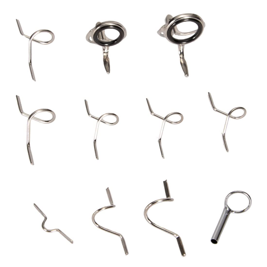 Fly Rod Guides Set, Hard Snake Ring Hook Keeper Fishing Rod Guide Tip Repair Kit Rod Cases & Tubes