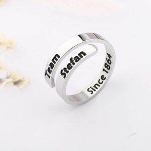 WKXZMTR Vampire Inspired Jewelry Vampire Diaries Rings Vampire Fans Gift Team Damon Since 1864 Rings Damon Stefan Salvatore Gift for TV Fans (Rings Stefan)