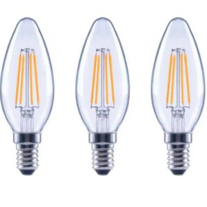 EcoSmart 40-Watt Equivalent B11 Dimmable Energy Star Clear Glass Candelabra LED Vintage Edison Light Bulb Bright White (3-Pack)