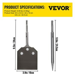 VEVOR SDS Plus Tile Removal Tool with Point Chisel for Floor Scraper and Concrete Demolition Chisel Bit 3.5" x 9.5"