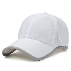 croogo quick dry baseball cap mesh sports cap workout tennis hat for men women outdoor breathable running hats,white-gsxt6