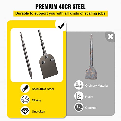 VEVOR SDS Plus Tile Removal Tool with Point Chisel for Floor Scraper and Concrete Demolition Chisel Bit 3.5" x 9.5"