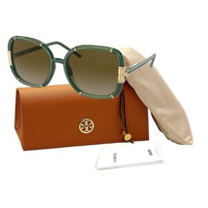 Tory Burch TY9071U 189713 57MM Transparent Olive/Olive/Olive Gradient Square Sunglasses for Women + BUNDLE With Designer iWear Eyewear Kit