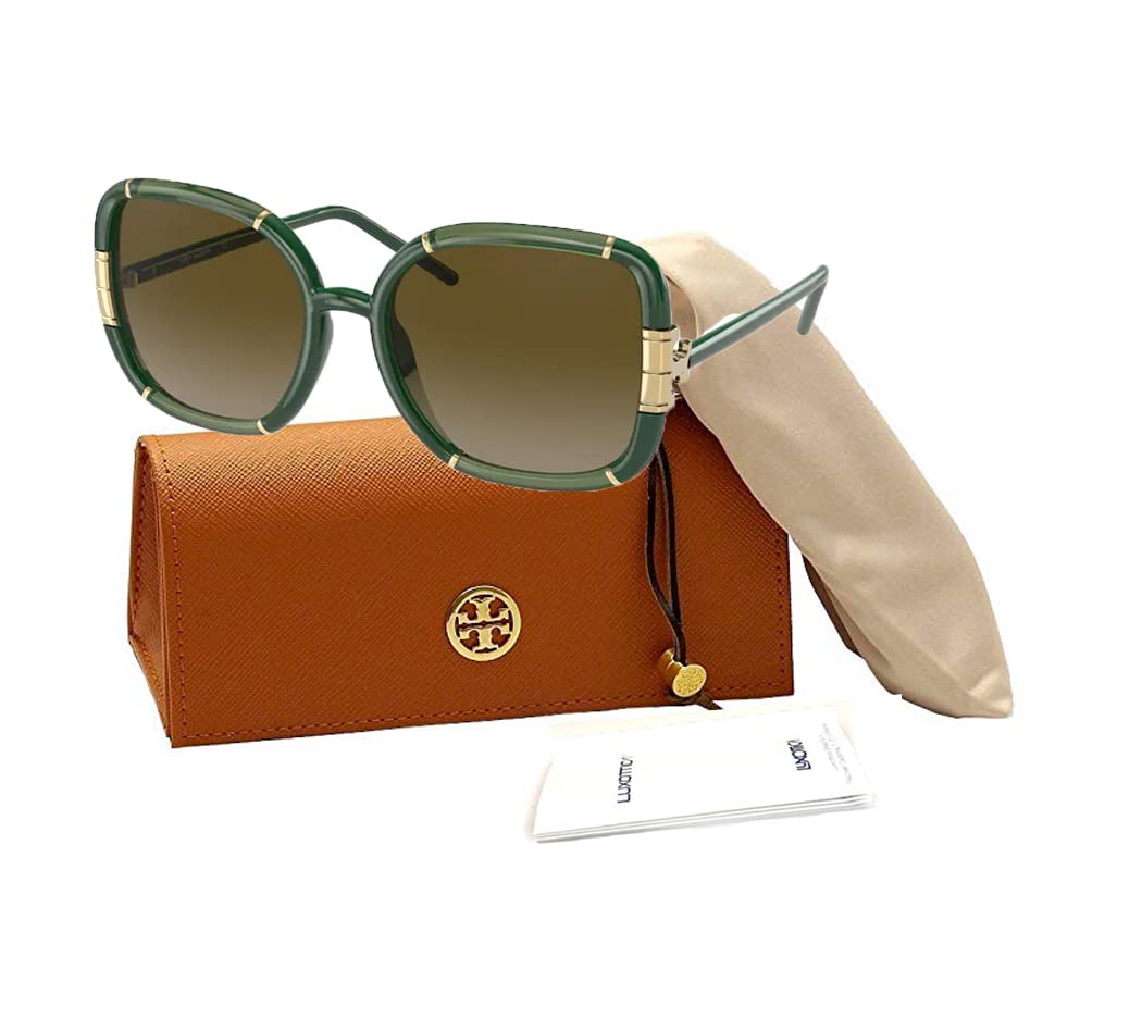 Tory Burch TY9071U 189713 57MM Transparent Olive/Olive/Olive Gradient Square Sunglasses for Women + BUNDLE With Designer iWear Eyewear Kit