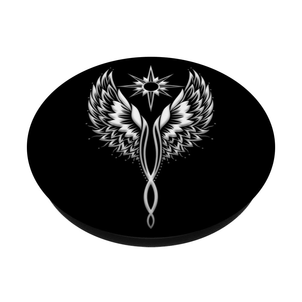 Angels Wings with Sun Guardian-Angel with Sun Rays PopSockets Swappable PopGrip