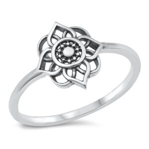 Mandala Universe Circle Classic Ring New .925 Sterling Silver Band Size 10