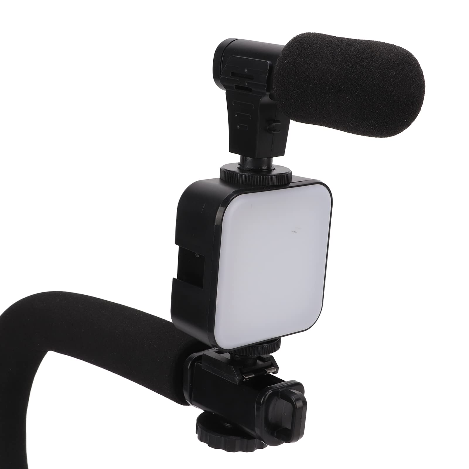 Handheld Camera Stabilizer, Blur Prevention 1/4 Inch Thread Upholstered Handle Hot Shoe Interface U-Shaped Camera Stabilizer for Outdoor Shooting