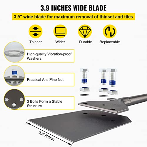 VEVOR SDS Plus Tile Removal Tool with Point Chisel for Floor Scraper and Concrete Demolition Chisel Bit 3.5" x 9.5"