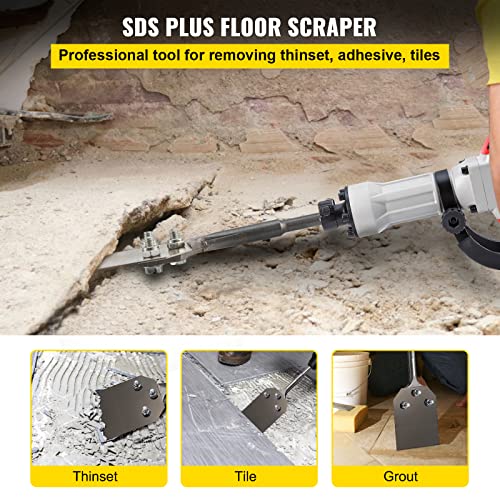 VEVOR SDS Plus Tile Removal Tool with Point Chisel for Floor Scraper and Concrete Demolition Chisel Bit 3.5" x 9.5"