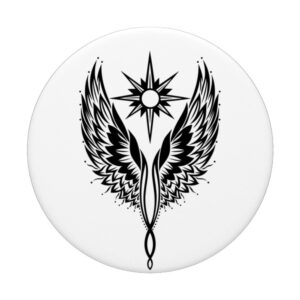 Angels Wings with Sun Guardian-Angel with Sun Rays PopSockets Swappable PopGrip