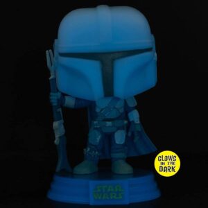 POP Star Wars: The Mandalorian - Mandalorian (Din Djarrin) Hologram Glow-in-The-Dark Exclusive Funko Vinyl Figure (Bundled with Compatible Box Protector Case)