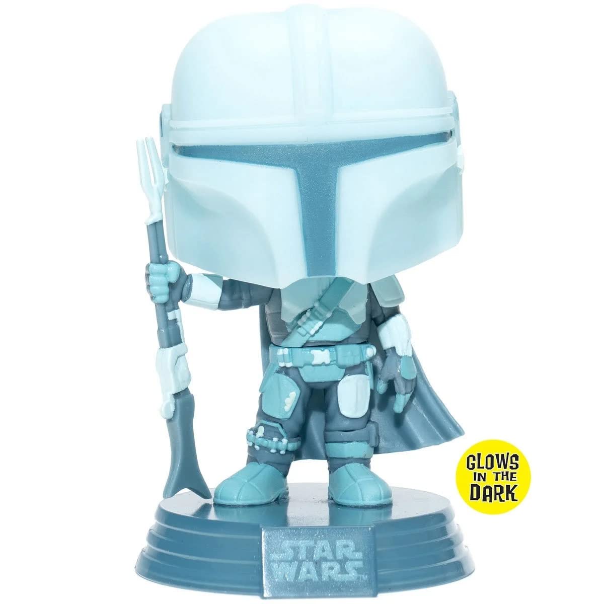 POP Star Wars: The Mandalorian - Mandalorian (Din Djarrin) Hologram Glow-in-The-Dark Exclusive Funko Vinyl Figure (Bundled with Compatible Box Protector Case)