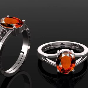 LMDPRAJAPATIS 7.25 carat Natural Gomed Lab Tested Astrological hessonite Gemstone adjustable Ring For