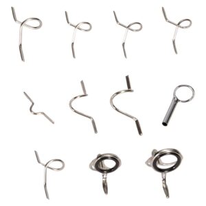 Fly Rod Guides Set, Hard Snake Ring Hook Keeper Fishing Rod Guide Tip Repair Kit Rod Cases & Tubes