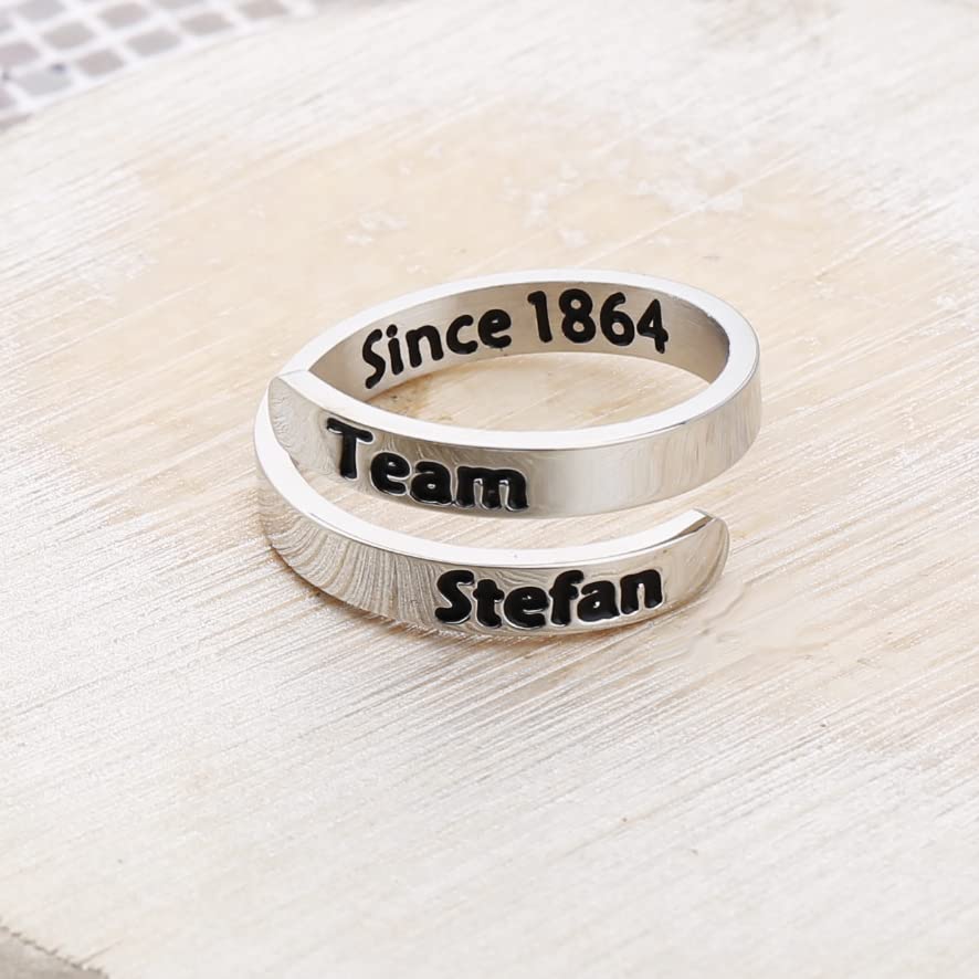 WKXZMTR Vampire Inspired Jewelry Vampire Diaries Rings Vampire Fans Gift Team Damon Since 1864 Rings Damon Stefan Salvatore Gift for TV Fans (Rings Stefan)