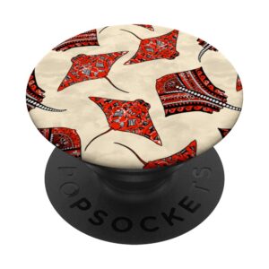 red and sand tribal stingrays popsockets swappable popgrip