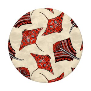 Red and Sand Tribal Stingrays PopSockets Swappable PopGrip