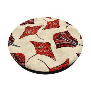 Red and Sand Tribal Stingrays PopSockets Swappable PopGrip