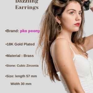 Dazzling Earrings | 18K Gold Plated CZ Paved Copper Jewelry Drop Earrings | Gold Long Drop Earrings For Women