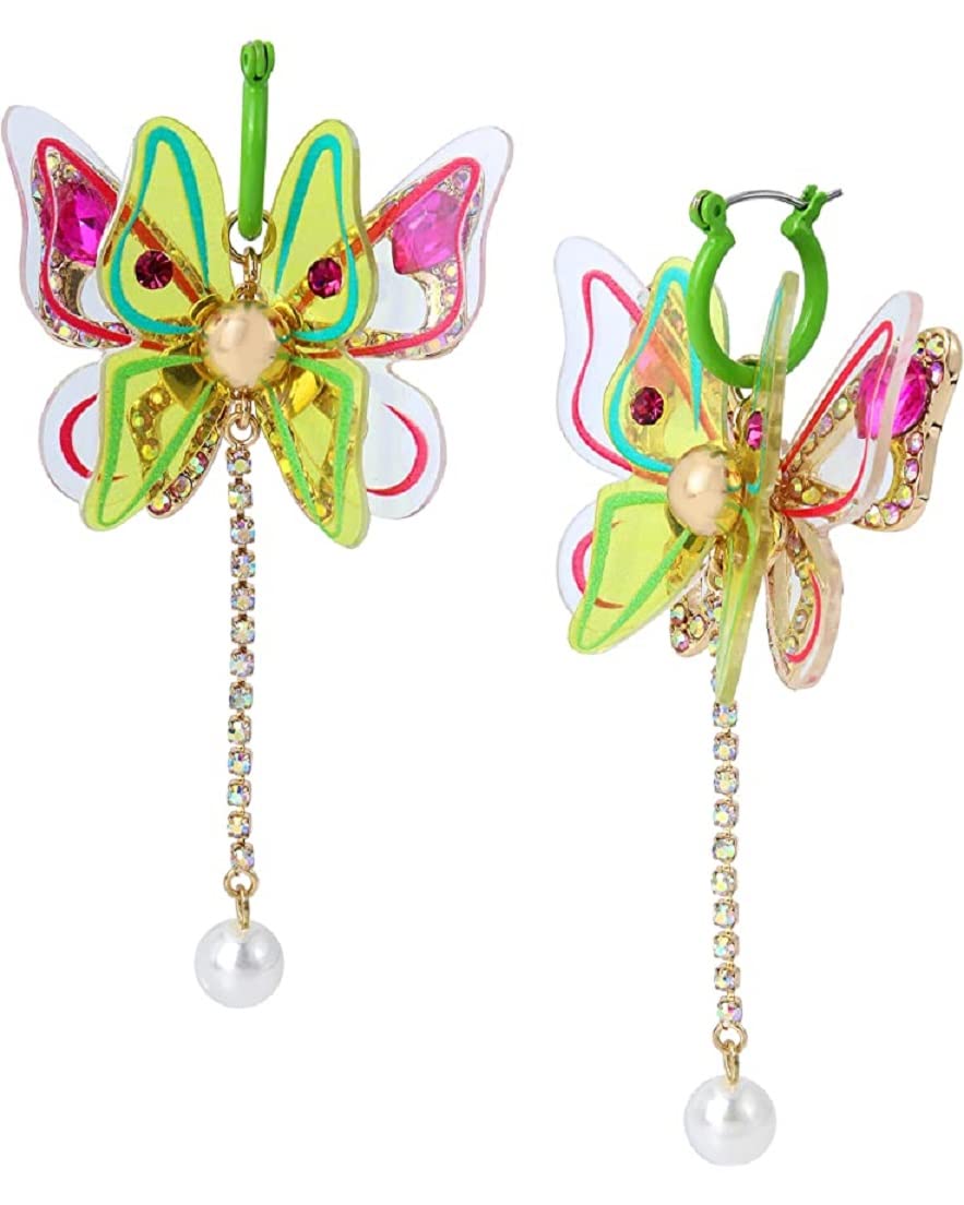 Butterfly Resin Hoop Earrings - Betsey Johnson