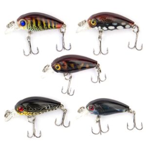 Crankbaits Fishing Lures Baits，Mini Fishing Lure Swimbaits Micro Crank Baits Topwater Lures for Freshwater Saltwater Bluegill Pumpkinseeds Trout Perch with Tackle Boxes (M01)