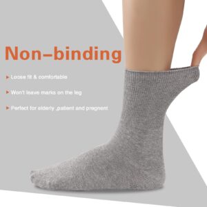 Aaronano Non Slip Grippy Sock-Non Skid Crew Socks for Elderly Yoga Hospital Socks Men Women 5 light Gray M