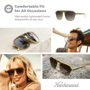 Knockaround Pacific Palisades Polarized Sunglasses for Men & Women - Impact Resistant Lenses & Full UV400 Protection, Coastal Dunes Green