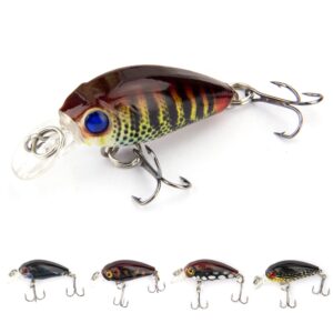 crankbaits fishing lures baits，mini fishing lure swimbaits micro crank baits topwater lures for freshwater saltwater bluegill pumpkinseeds trout perch with tackle boxes (m01)