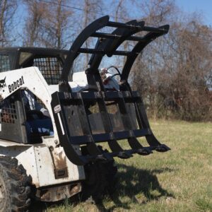 Titan Attachments Skid Steer 48â€ Light-Duty Single Cylinder Root Grapple Rake, Economy Series