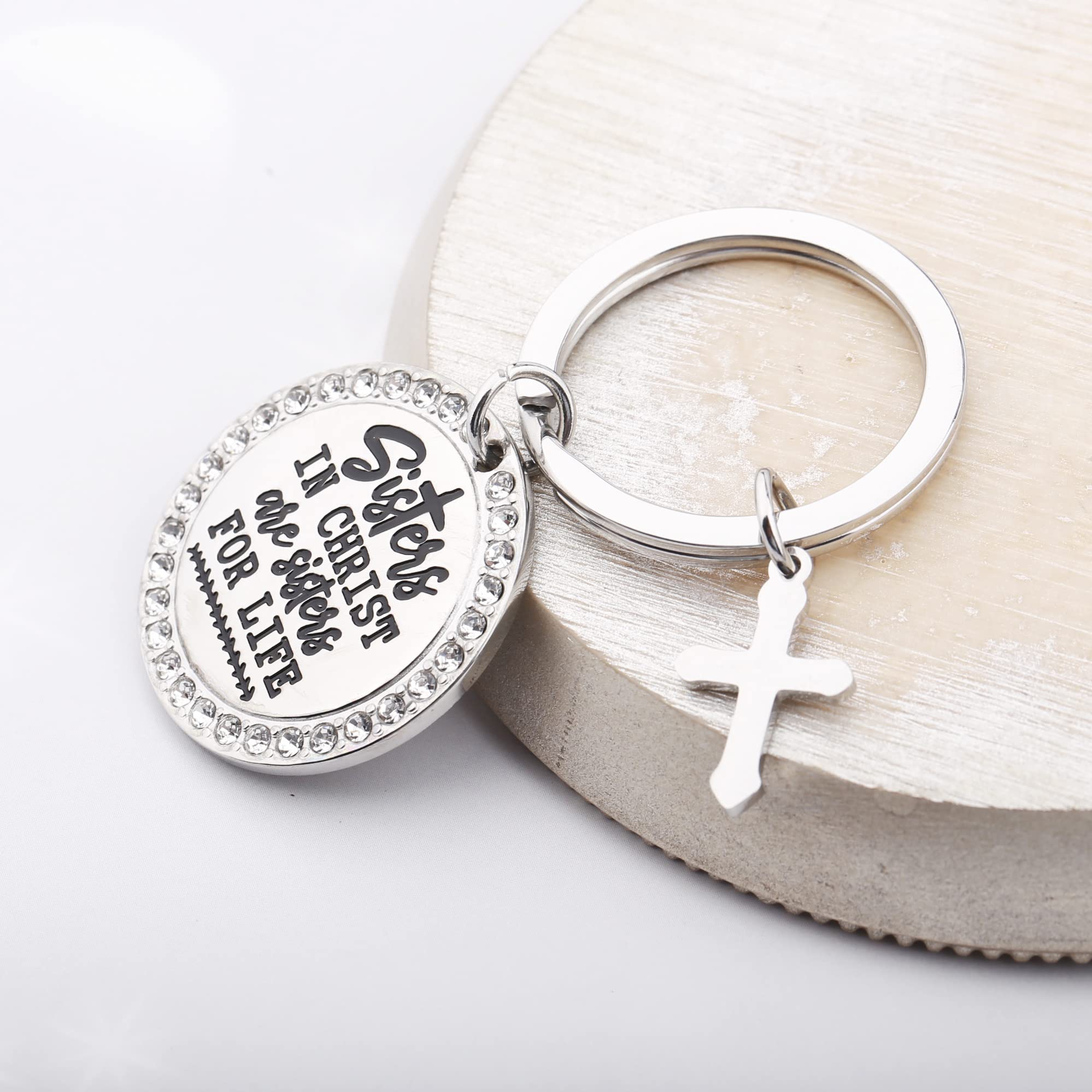 WKXZMTR Sisters in Christ Gifts Sisters in Christ are Sisters for Life Keychain Christian Jewelry (Christ Sister KS)