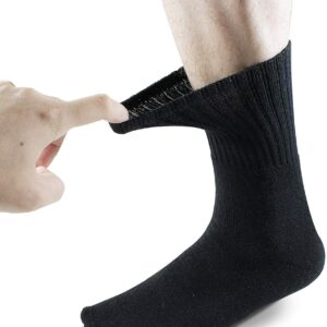 Lot 3-12 Pairs Mens Solid Sports Athletic Work Plain Crew Socks Size 10-13 (3 Pack), Black