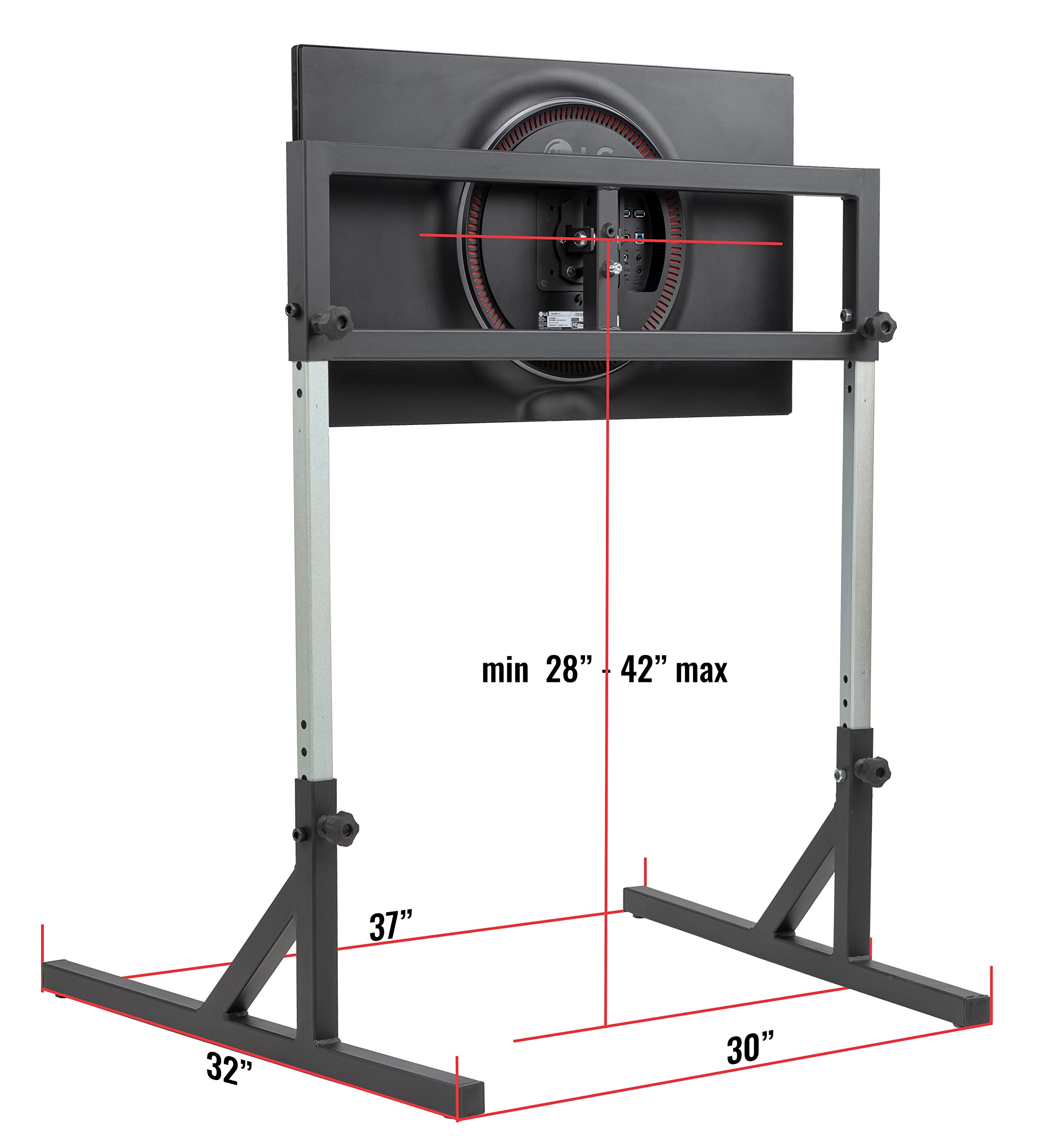 SimFab Single TV Floor Stand for Racing and Flight Simulators Model HD | TV Set Mount Bracket Style 40, 42, 47, 49, 55, 65 TVs (Single TV Stand, Heavy Duty Mount Bracket)