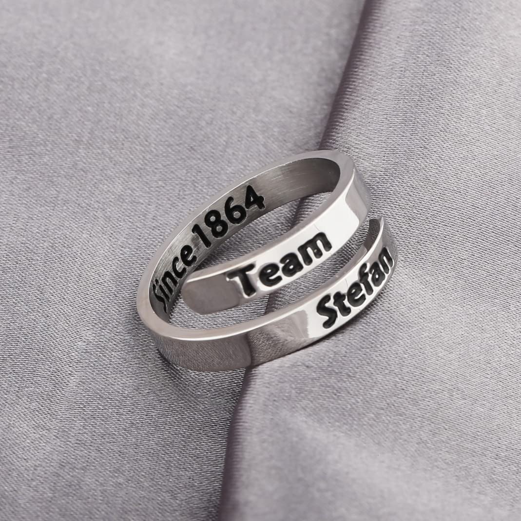 WKXZMTR Vampire Inspired Jewelry Vampire Diaries Rings Vampire Fans Gift Team Damon Since 1864 Rings Damon Stefan Salvatore Gift for TV Fans (Rings Stefan)