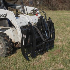 Titan Attachments Skid Steer 48â€ Light-Duty Single Cylinder Root Grapple Rake, Economy Series